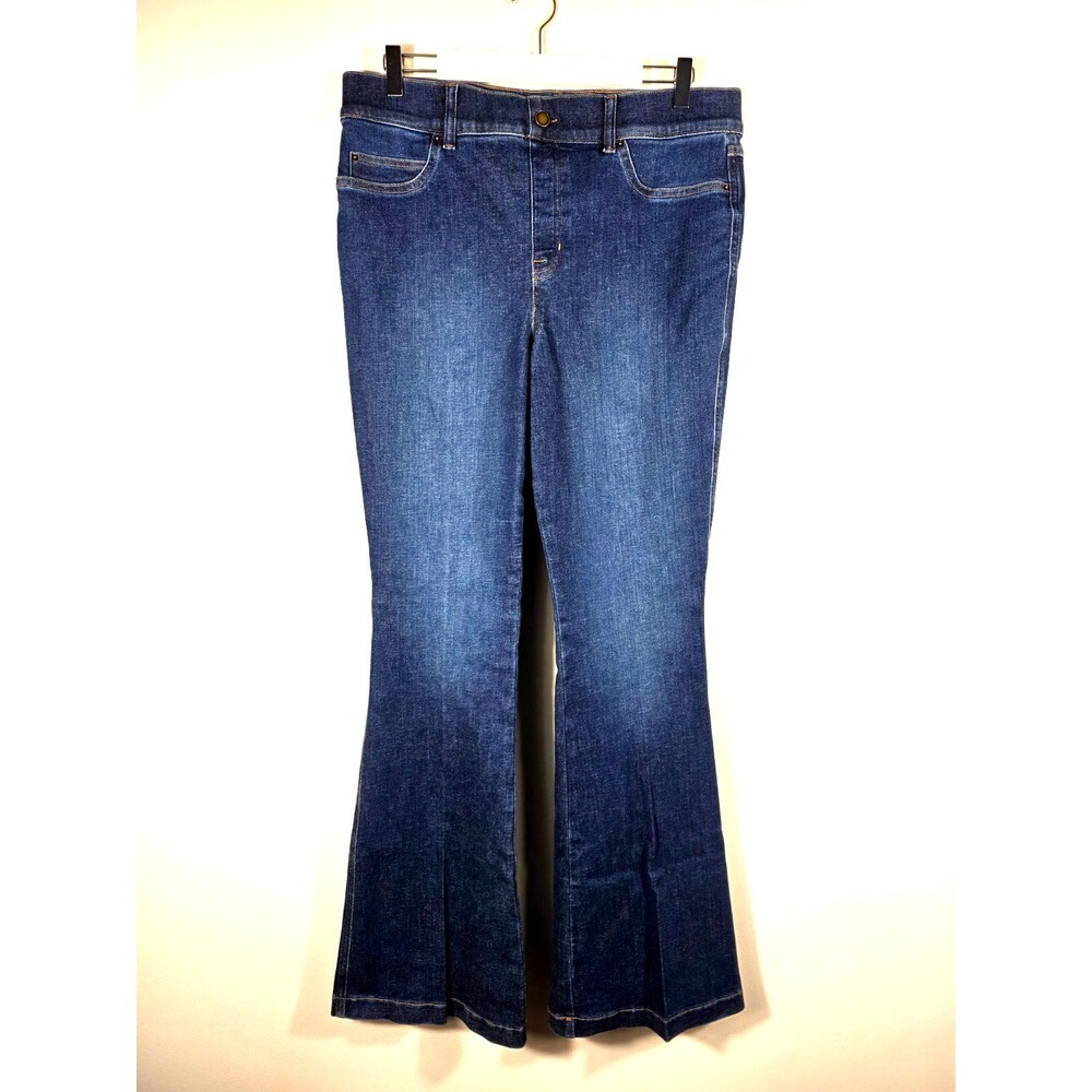 SPANX WearEver Flare Jeans Authentic Blue XL Bell Bottom Bootcut Pull On Denim